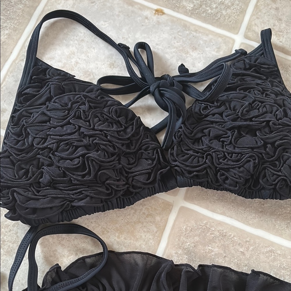 Black Ruffled Bikini Set - Picture 6 of 6